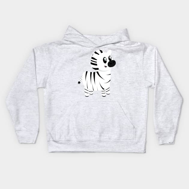 Cute Zebra Kids Hoodie by PandLCreations